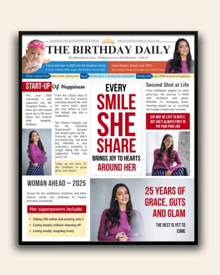 newspaper birthday gift for girlfriend